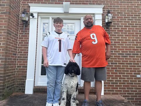 The father and son behind Benji Buys Houses with their dog Benji
